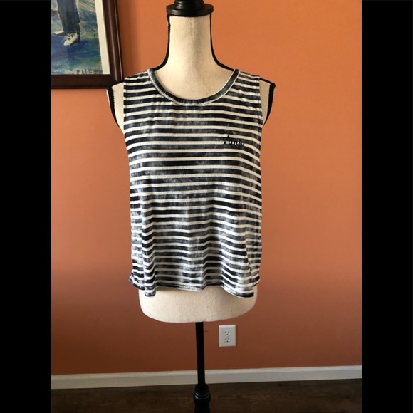 VAN’S industrial blue and white striped loose tank top - Picture 1 of 10
